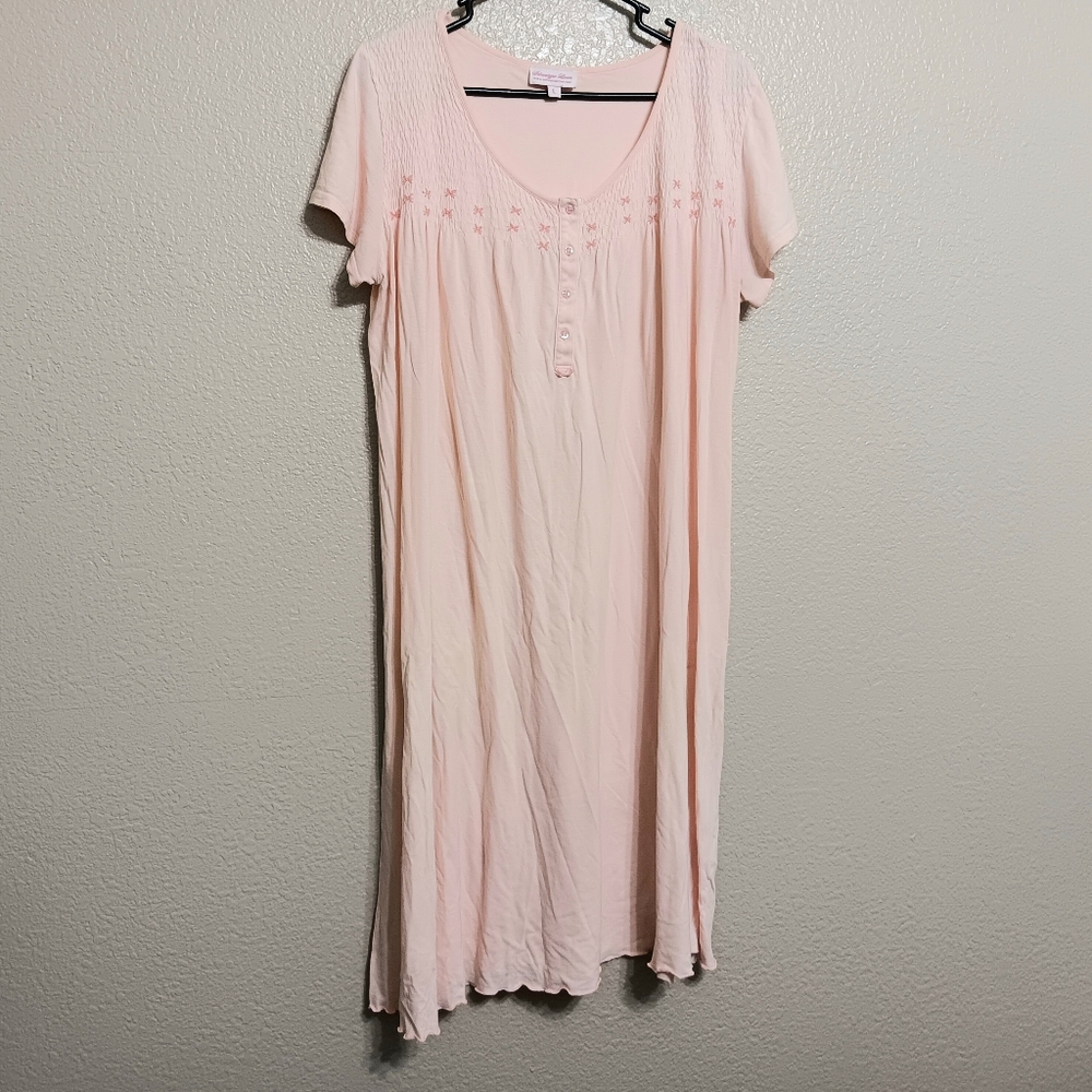 Schweitzer Linen Pale Pink Pima Cotton Knee Length Nightgown